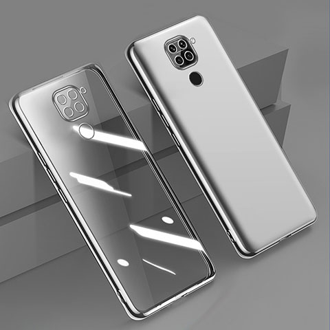 Funda Silicona Ultrafina Carcasa Transparente H01 para Xiaomi Redmi Note 9 Plata