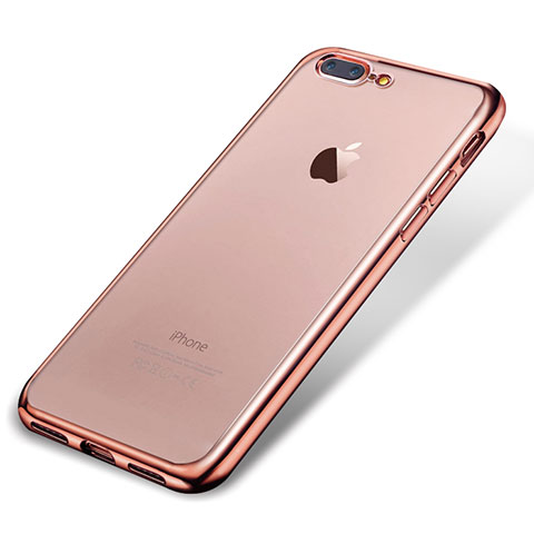 Funda Silicona Ultrafina Carcasa Transparente H02 para Apple iPhone 8 Plus Oro Rosa