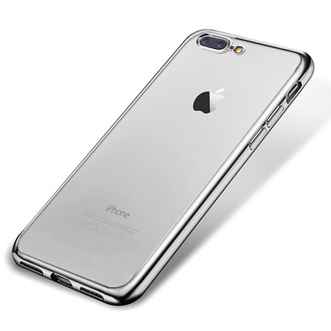 Funda Silicona Ultrafina Carcasa Transparente H02 para Apple iPhone 8 Plus Plata