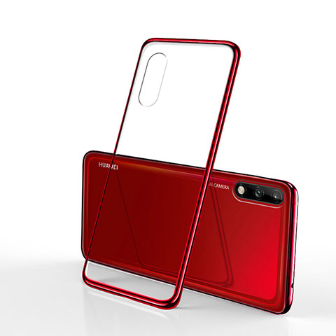 Funda Silicona Ultrafina Carcasa Transparente H02 para Huawei Enjoy 10 Rojo