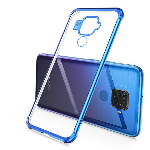 Funda Silicona Ultrafina Carcasa Transparente H02 para Huawei Mate 30 Lite Azul