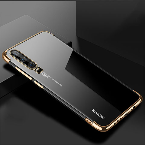 Funda Silicona Ultrafina Carcasa Transparente H02 para Huawei P30 Oro