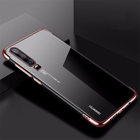 Funda Silicona Ultrafina Carcasa Transparente H02 para Huawei P30 Oro Rosa