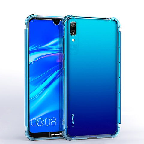 Funda Silicona Ultrafina Carcasa Transparente H02 para Huawei Y7 Pro (2019) Azul Cielo
