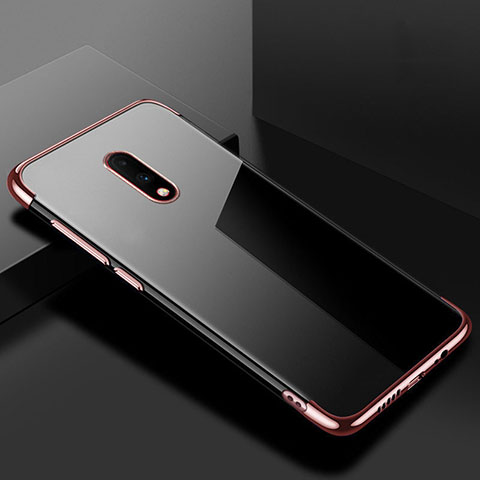 Funda Silicona Ultrafina Carcasa Transparente H02 para OnePlus 7 Oro Rosa