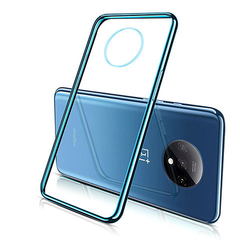 Funda Silicona Ultrafina Carcasa Transparente H02 para OnePlus 7T Azul