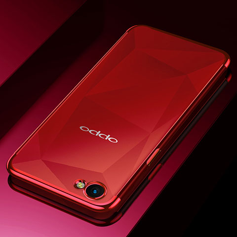 Funda Silicona Ultrafina Carcasa Transparente H02 para Oppo A3 Rojo