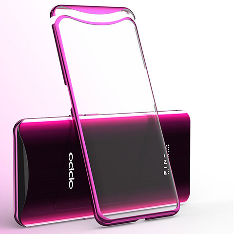 Funda Silicona Ultrafina Carcasa Transparente H02 para Oppo Find X Rosa Roja
