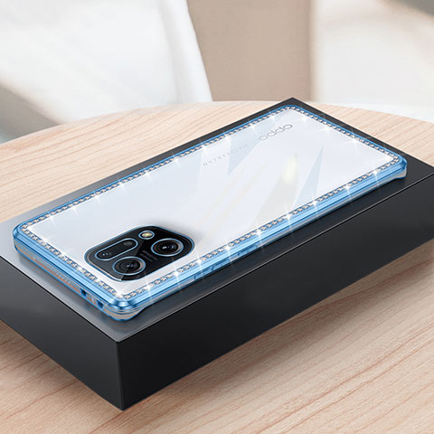 Funda Silicona Ultrafina Carcasa Transparente H02 para Oppo Find X5 5G Azul