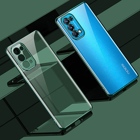 Funda Silicona Ultrafina Carcasa Transparente H02 para Oppo Reno5 Pro 5G Verde