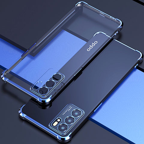Funda Silicona Ultrafina Carcasa Transparente H02 para Oppo Reno6 Pro 5G India Azul