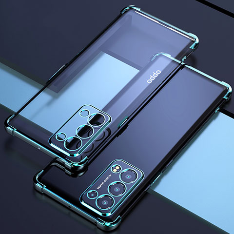 Funda Silicona Ultrafina Carcasa Transparente H02 para Oppo Reno6 Pro 5G Verde