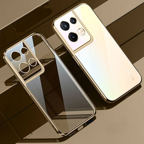 Funda Silicona Ultrafina Carcasa Transparente H02 para Oppo Reno9 Pro 5G Oro