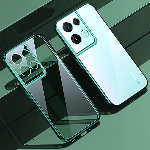 Funda Silicona Ultrafina Carcasa Transparente H02 para Oppo Reno9 Pro+ Plus 5G Verde