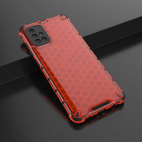 Funda Silicona Ultrafina Carcasa Transparente H02 para Samsung Galaxy A71 5G Rojo