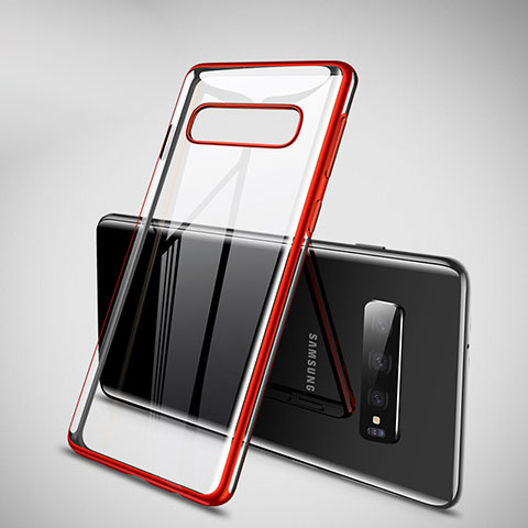 Funda Silicona Ultrafina Carcasa Transparente H02 para Samsung Galaxy S10 Rojo