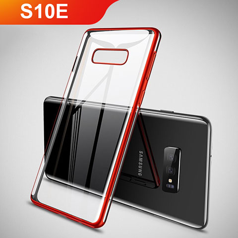 Funda Silicona Ultrafina Carcasa Transparente H02 para Samsung Galaxy S10e Rojo