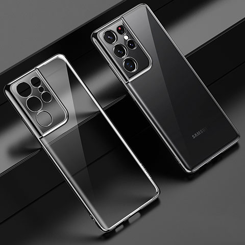 Funda Silicona Ultrafina Carcasa Transparente H02 para Samsung Galaxy S21 Ultra 5G Negro
