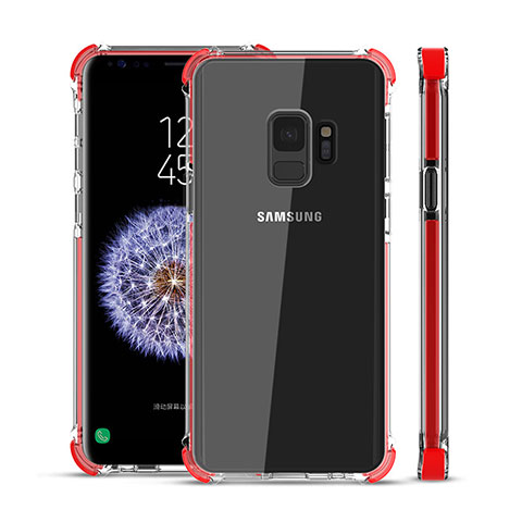 Funda Silicona Ultrafina Carcasa Transparente H02 para Samsung Galaxy S9 Rojo