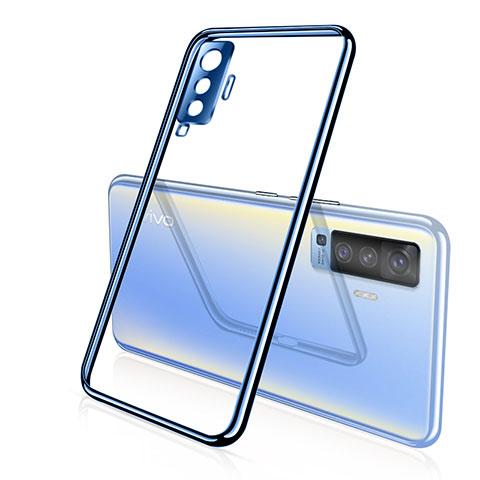 Funda Silicona Ultrafina Carcasa Transparente H02 para Vivo X50 5G Azul