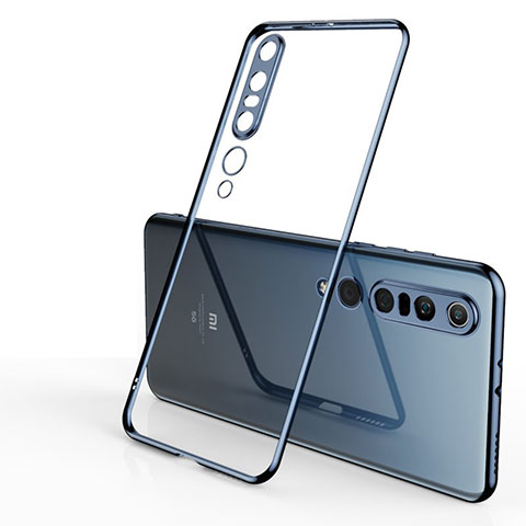 Funda Silicona Ultrafina Carcasa Transparente H02 para Xiaomi Mi 10 Pro Azul