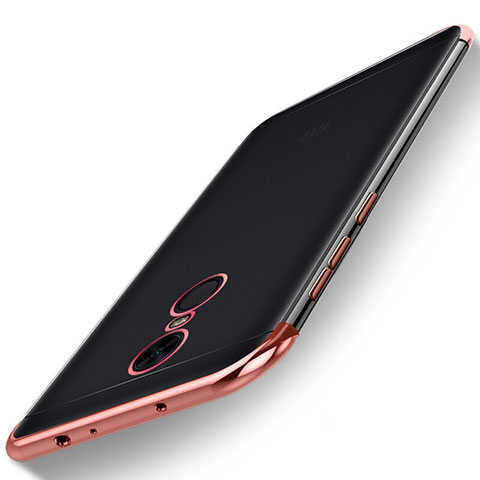 Funda Silicona Ultrafina Carcasa Transparente H02 para Xiaomi Redmi Note 5 Indian Version Oro Rosa