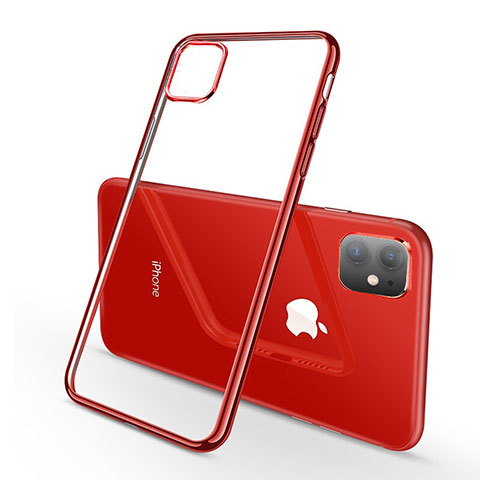 Funda Silicona Ultrafina Carcasa Transparente H03 para Apple iPhone 11 Rojo