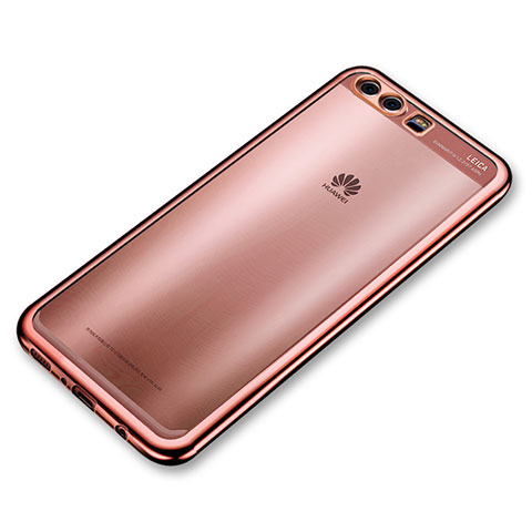 Funda Silicona Ultrafina Carcasa Transparente H03 para Huawei P10 Plus Oro Rosa