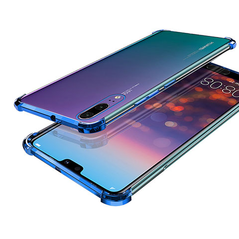 Funda Silicona Ultrafina Carcasa Transparente H03 para Huawei P20 Azul