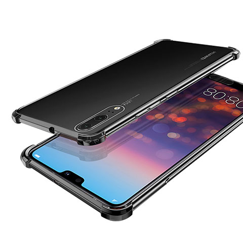 Funda Silicona Ultrafina Carcasa Transparente H03 para Huawei P20 Negro