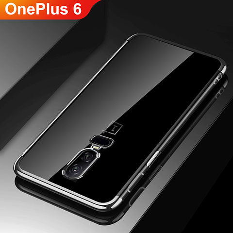 Funda Silicona Ultrafina Carcasa Transparente H03 para OnePlus 6 Negro