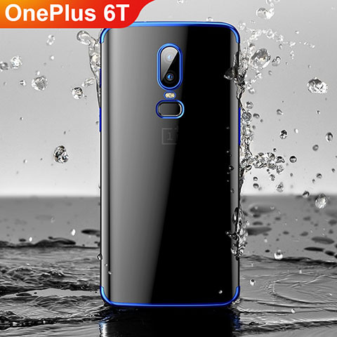 Funda Silicona Ultrafina Carcasa Transparente H03 para OnePlus 6T Azul