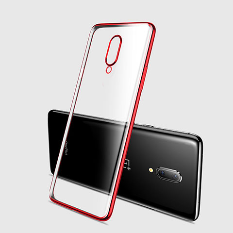 Funda Silicona Ultrafina Carcasa Transparente H03 para OnePlus 7 Pro Rojo