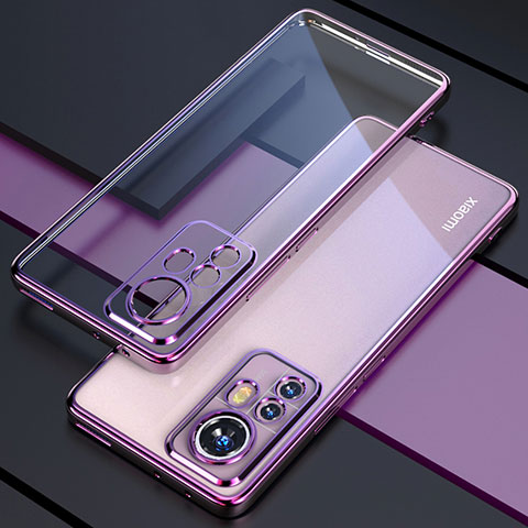 Funda Silicona Ultrafina Carcasa Transparente H03 para Xiaomi Mi 12 5G Morado
