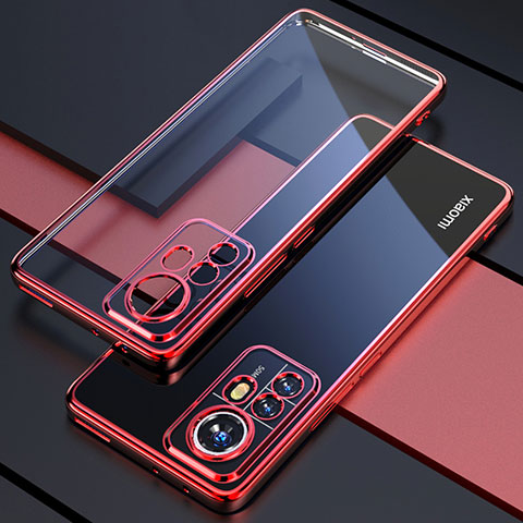Funda Silicona Ultrafina Carcasa Transparente H03 para Xiaomi Mi 12 5G Rojo