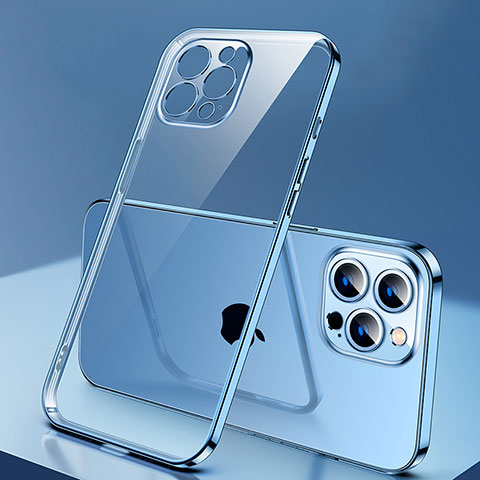 Funda Silicona Ultrafina Carcasa Transparente H04 para Apple iPhone 13 Pro Azul