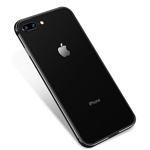 Funda Silicona Ultrafina Carcasa Transparente H04 para Apple iPhone 8 Plus Negro