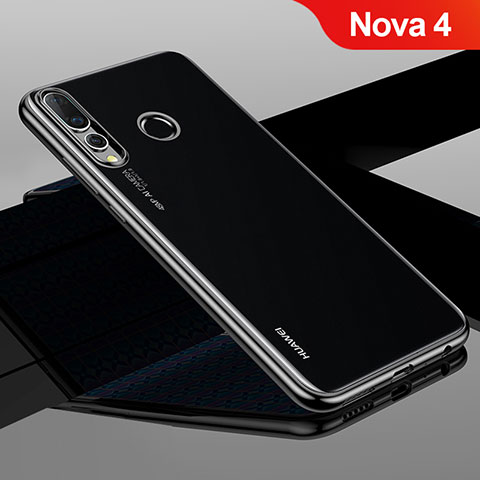Funda Silicona Ultrafina Carcasa Transparente H04 para Huawei Nova 4 Negro