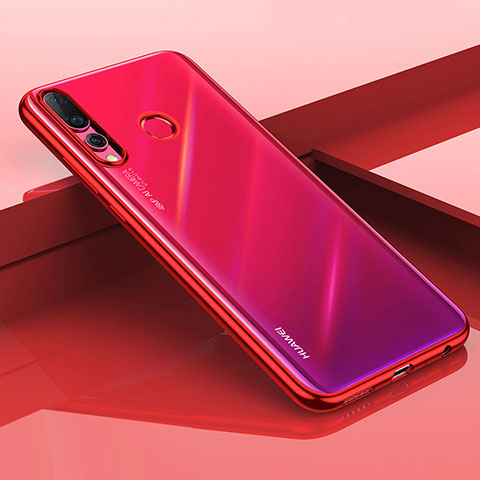 Funda Silicona Ultrafina Carcasa Transparente H04 para Huawei Nova 4 Rojo