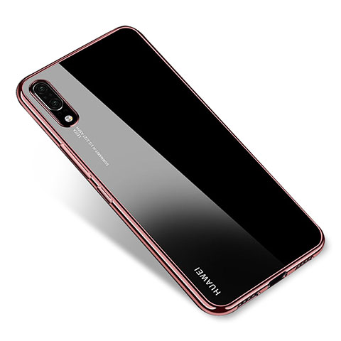 Funda Silicona Ultrafina Carcasa Transparente H04 para Huawei P20 Oro Rosa