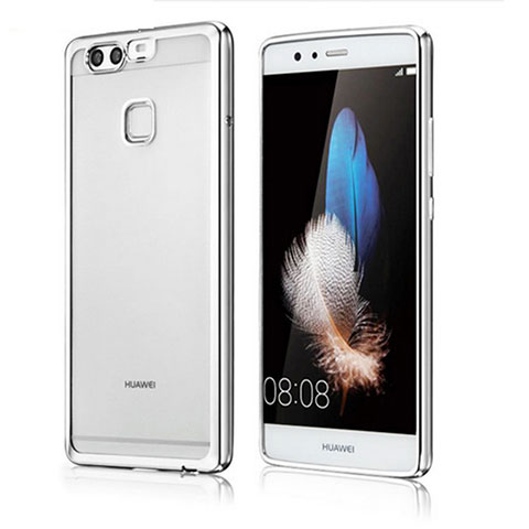 Funda Silicona Ultrafina Carcasa Transparente H04 para Huawei P9 Plata
