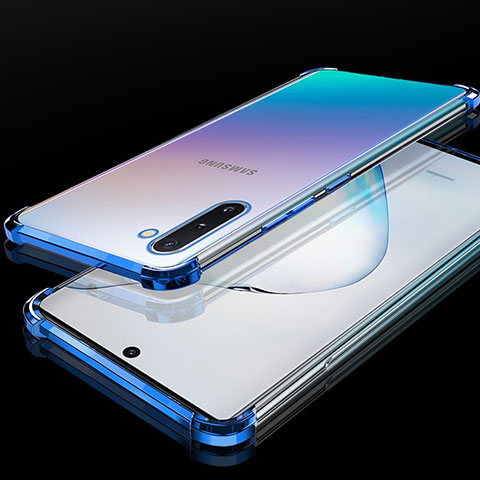 Funda Silicona Ultrafina Carcasa Transparente H04 para Samsung Galaxy Note 10 Plus 5G Azul