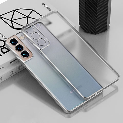 Funda Silicona Ultrafina Carcasa Transparente H04 para Samsung Galaxy S21 FE 5G Plata