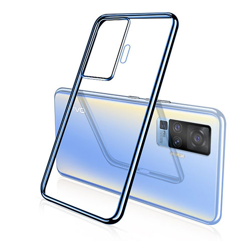 Funda Silicona Ultrafina Carcasa Transparente H04 para Vivo X50 Pro 5G Azul