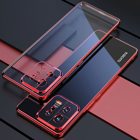 Funda Silicona Ultrafina Carcasa Transparente H04 para Xiaomi Mi 13 Pro 5G Rojo