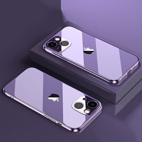 Funda Silicona Ultrafina Carcasa Transparente H05 para Apple iPhone 13 Mini Morado