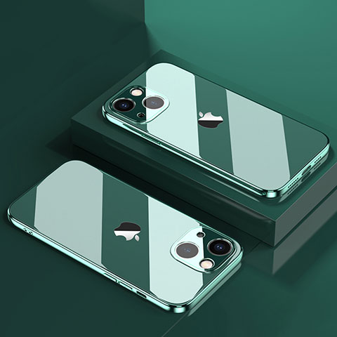 Funda Silicona Ultrafina Carcasa Transparente H05 para Apple iPhone 14 Verde