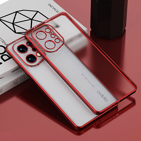 Funda Silicona Ultrafina Carcasa Transparente H05 para Oppo Find X5 5G Rojo