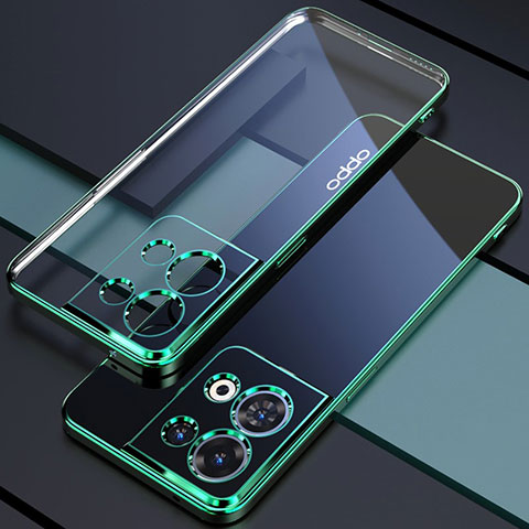 Funda Silicona Ultrafina Carcasa Transparente H05 para Oppo Reno8 5G Verde