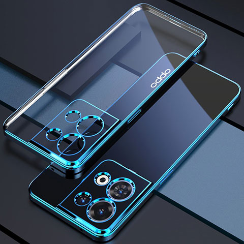 Funda Silicona Ultrafina Carcasa Transparente H05 para Oppo Reno8 Pro 5G Azul